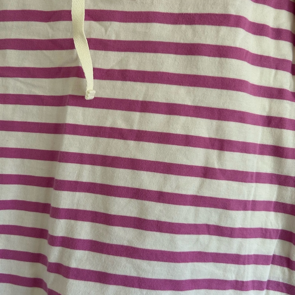 Talbots Striped Lace-Up Purple and White Size XS Short Sleeve Top - Picture 5 of 5